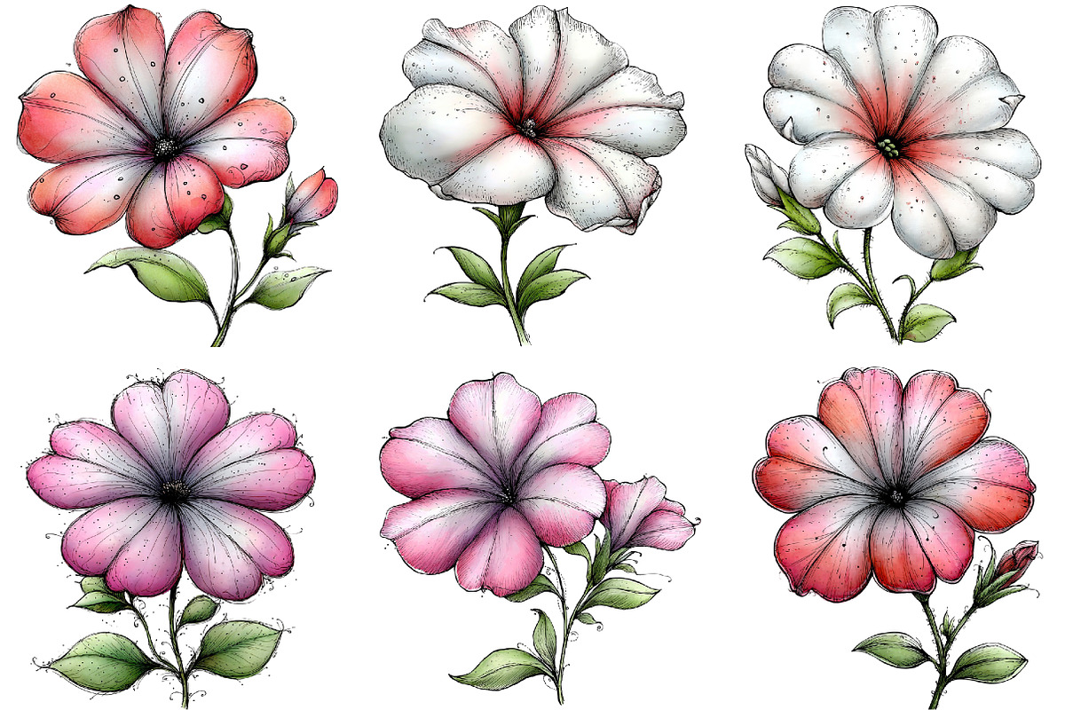Spring Petunia Flower Clipart, an Illustration by DreamArtGraphic (Photo 2 of 5)