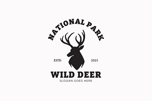 Deer Head Silhouette Design, a Branding & Logo Template by Signatoro
