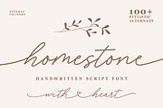 Homestone - Heart Swash Script Font, a Script Font by Typebae (Thumbnail 1 of 12)