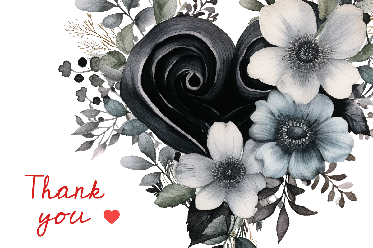 Black hearts PNG valentines clipart, a Decorative Illustration by Whimsy Brush Studio (Photo 6 of 6)