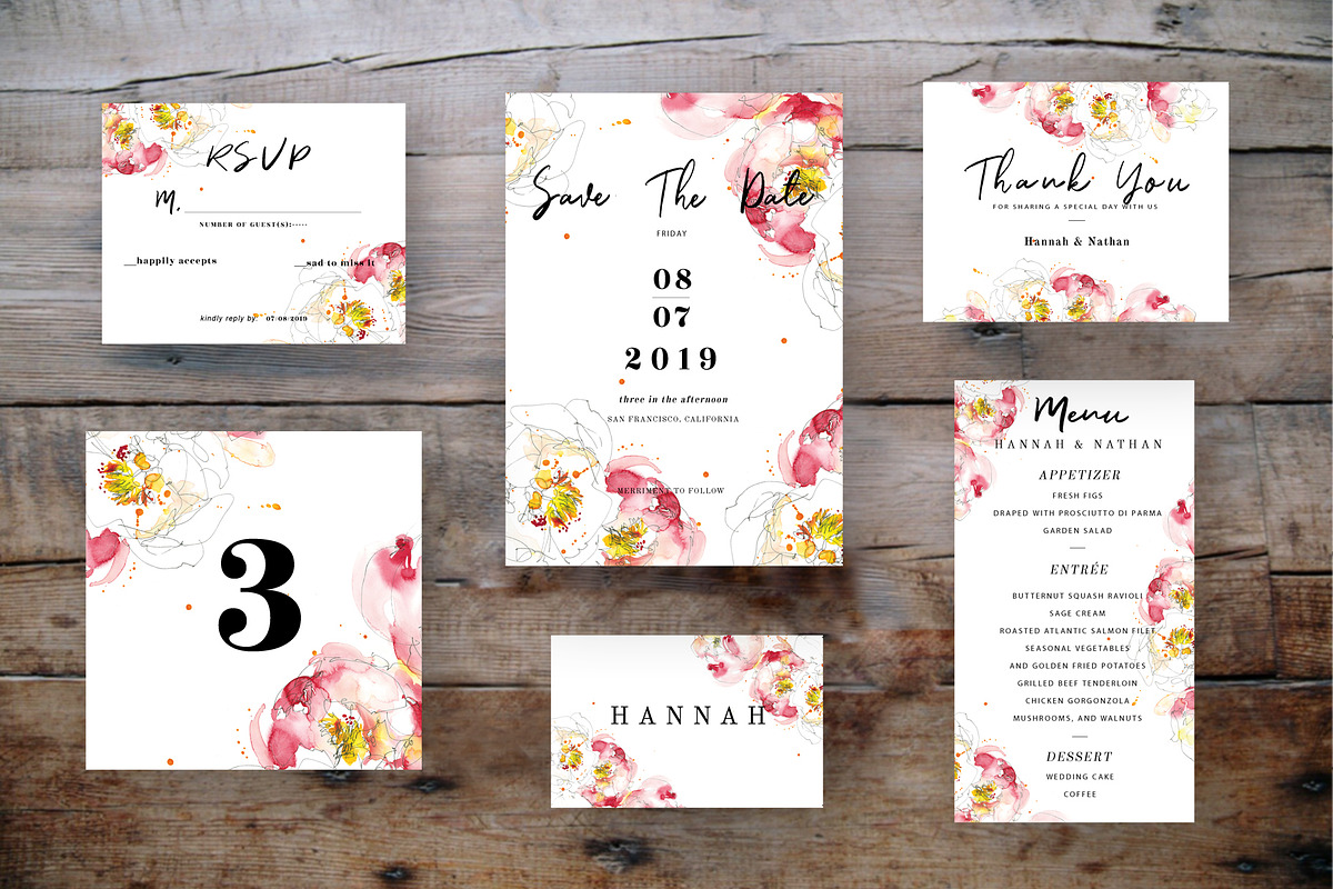 red peony wedding card set, a Templates & Theme by TurquoiseDesign (Photo 7 of 7)