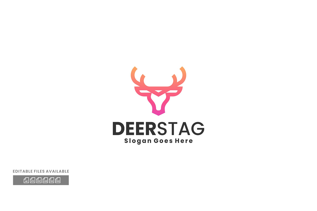 Deer Gradient Line Art Logo, a Branding & Logo Template by ivan_artnivora