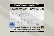 Baseball Jacket Tech Pack Template, a Design Template by The Fashion Work Store (Thumbnail 1 of 3)
