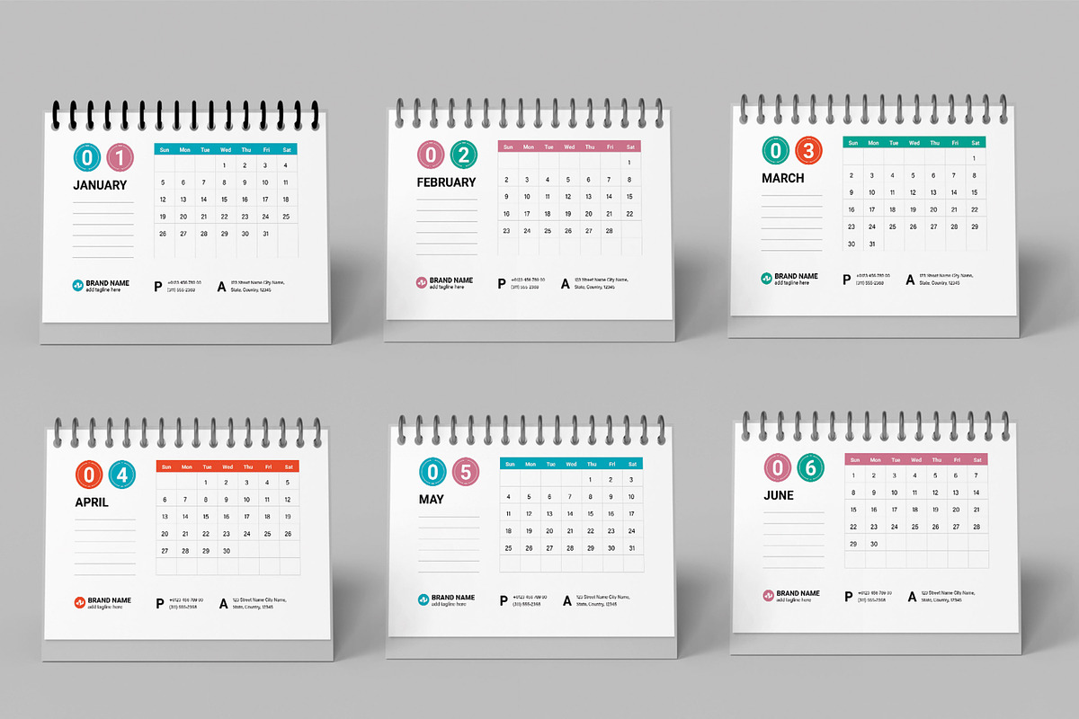 Desk Calendar Design, a Stationery Template by MightyDesign (Photo 3 of 7)