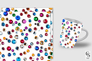 Colorful Rhinestone Seamless Pattern, a Pattern Graphic by Creative Store (Thumbnail 3 of 5)