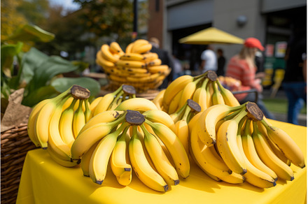 Bunches of fresh yellow bananas, a Food & Drink Photo by Ylivdesign