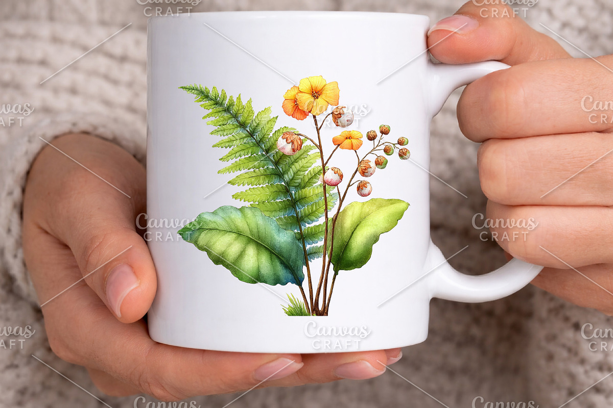 Watercolor Floral Flower Clipart PNG, an Illustration by Canvas Craft (Photo 6 of 7)