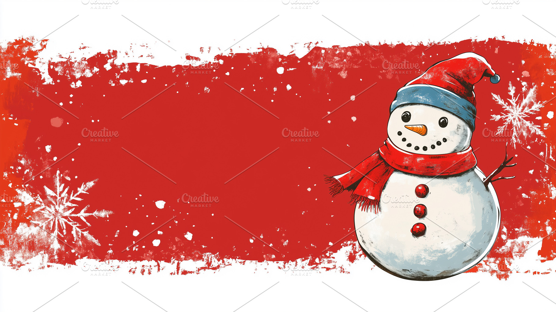 Cheerful snowman wearing red scarf, a Holiday Photo by MistyDay