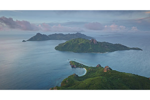 Fiji islands at sunset showing green, a Nature Photo by Goinyk