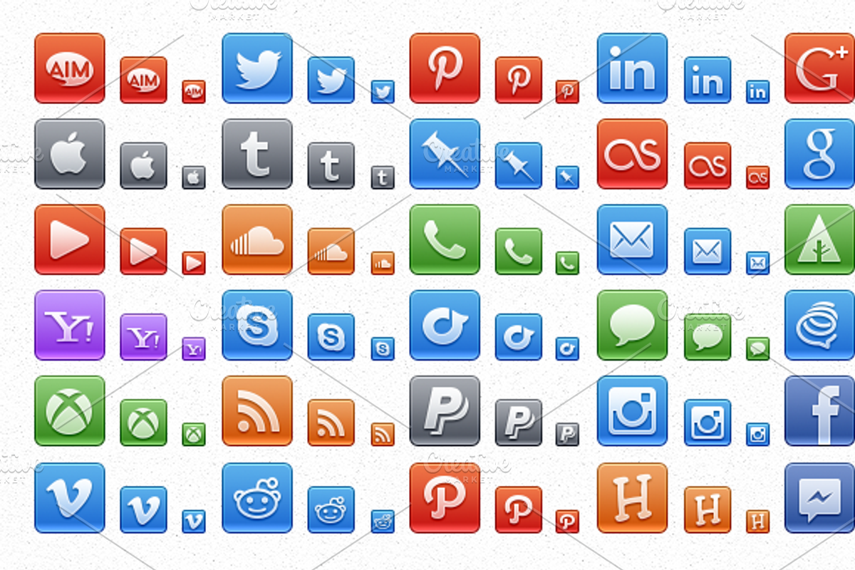 Social icon set 48px,32px & 16px, an Icon by kubilays (Photo 2 of 2)