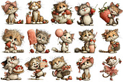 Cute Strawberry Cat PNG Clipart, an Illustration by OK Design (Thumbnail 3 of 6)