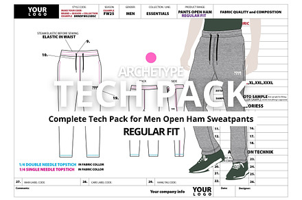 Complete Teck Pack - Men Sweatpants, a Bottom Mockup by Archetype Design
