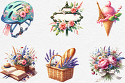 Watercolor Parisian Summer Clipart, an Illustration by Black Bird Studio (Thumbnail 3 of 6)