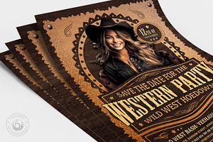 Western Party Flyer Template