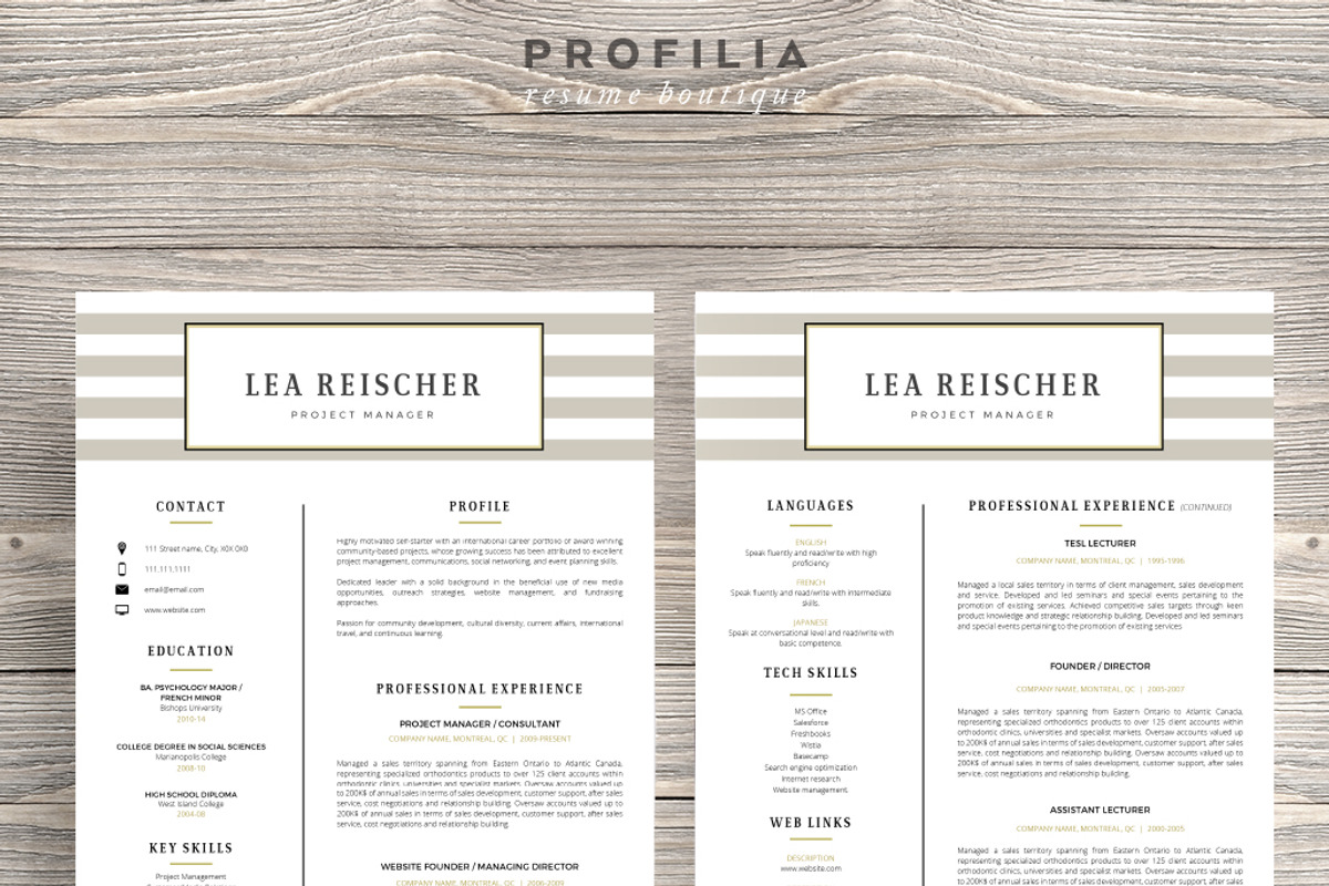 Word Resume & Cover letter Template, a Resume Template by Profilia Resume Boutique (Photo 4 of 6)