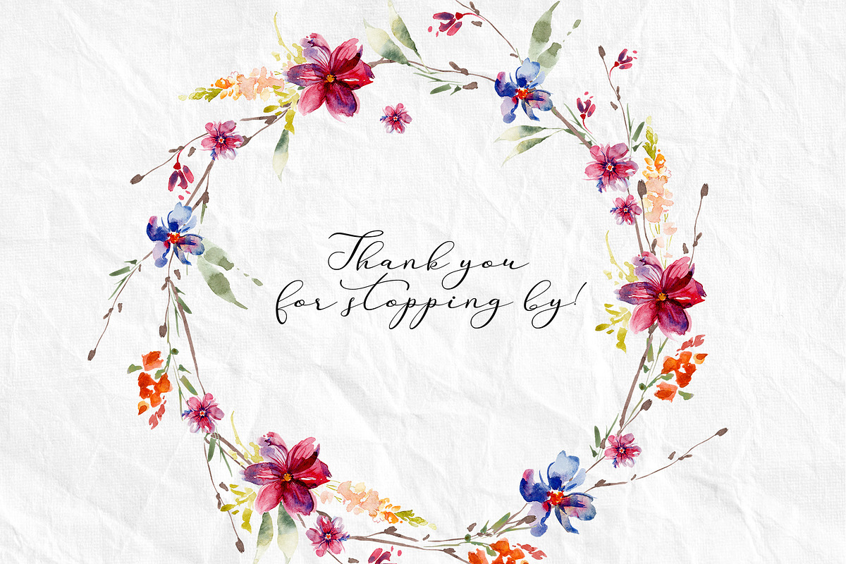 Watercolor clip art set Pink Flowers, a Decorative Illustration by RushkinaAntonina (Photo 7 of 7)