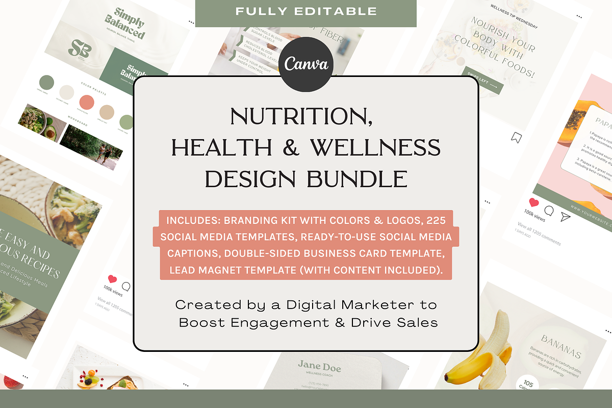 Health & Wellness Design Bundle, a Branding & Logo Template by Gebers Marketing & Design (Photo 1 of 10)