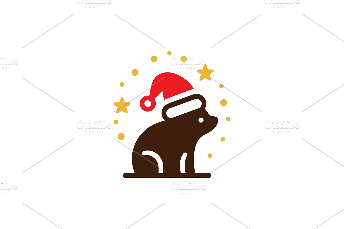 Festive Christmas Bear Icon, a Branding & Logo Template by Vectorium Studio (Photo 1 of 2)