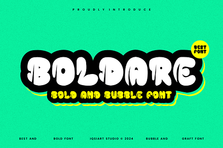 Boldare - Bubble Font, a Sans Serif Font by Iqsiart Studio