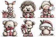 Whimsical Christmas Animal Clipart, an Illustration by Libby Wishes (Thumbnail 3 of 7)