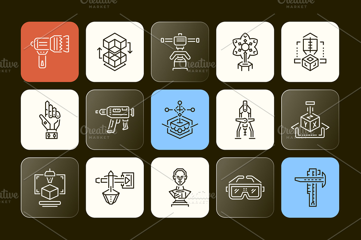Animated 3D Printing Icon Set, an Icon by Prosymbols (Photo 4 of 5)