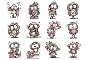 Valentine Owl Clipart, an Illustration by Design Market (Thumbnail 3 of 3)