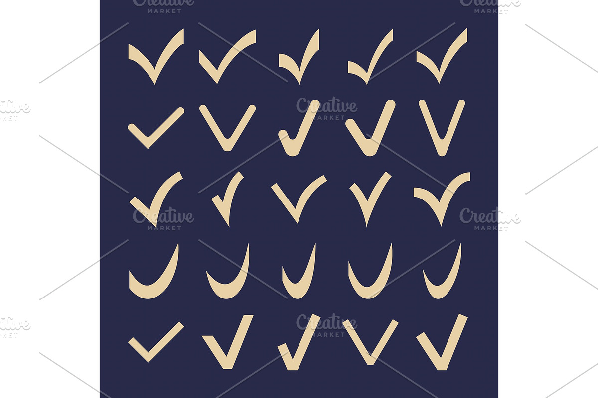Set of Vector Check Marks, an Outline Icon by FineArtStudio (Photo 1 of 3)