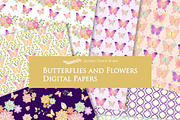 Butterflies and Flowers Gold Glitter, an Illustration by Mia's Graphic Design (Thumbnail 10 of 11)