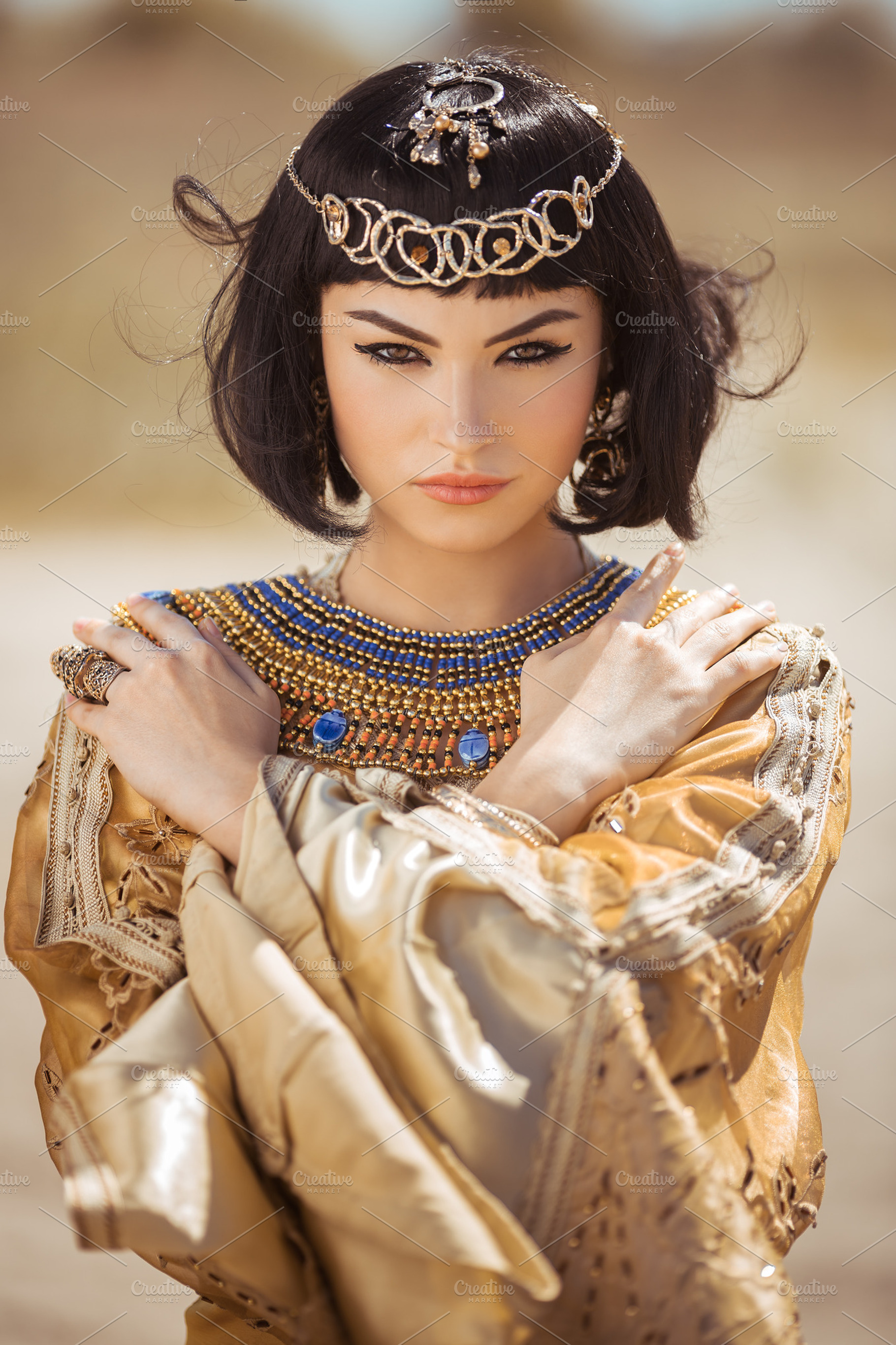 Beautiful woman with fashion makeup and hairstyle like egyptian queen, a Beauty & Fashion Photo by Emotion photo