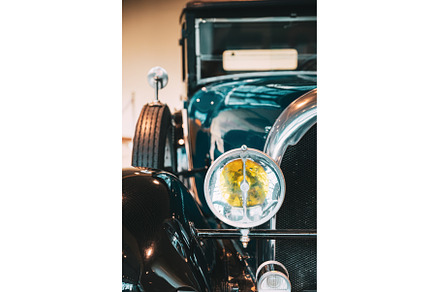 Close Headlamp Of Black Retro, a Transportation Photo by Our Amazing World