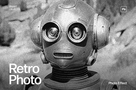 Retro Black & White Photo Effect, a Layer Style Add-On by DesignerCandies