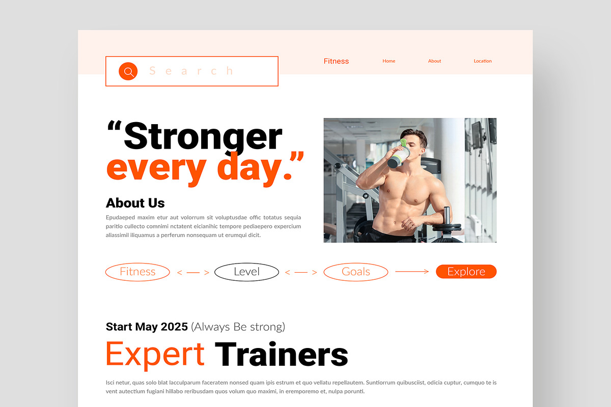 Fitness Landing Page, an UI Kit Template by CreativeShaper (Photo 2 of 6)