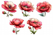 Whimsical Spring Poppy Flowers Clipa, an Illustration by Daily.Designs (Thumbnail 8 of 8)