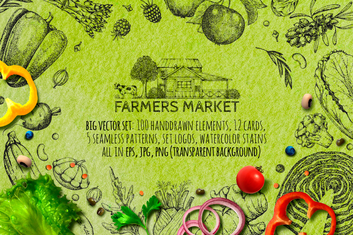 Hand drawn vegetables and fruit, a Decorative Illustration by Ulafant (Photo 1 of 25)
