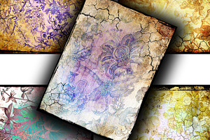 6 ACEO JPG Images - Cracked Shabby