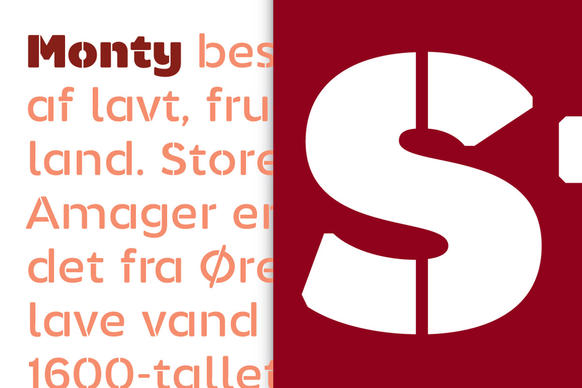 Monty Stencil, a Sans Serif Font by Jan-Christian Bruun (Photo 1 of 14)