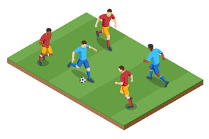 Isometric football match scene with, a Sport Illustration by Golden Sikorka