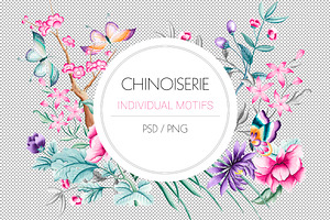 Chinoiserie, Hand Painted Prints.