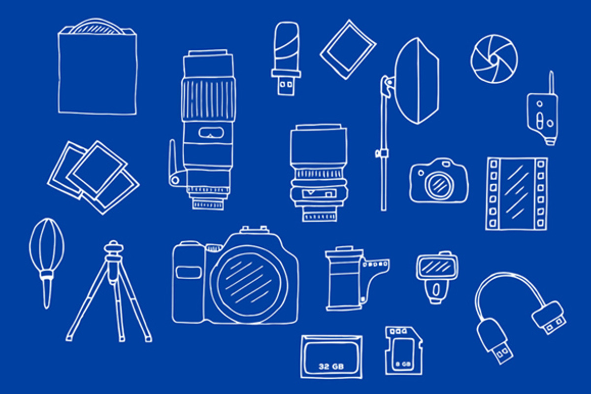 Photography Equipment Doodle Set, a Technology Illustration by Albert Does Stuff (Photo 2 of 3)