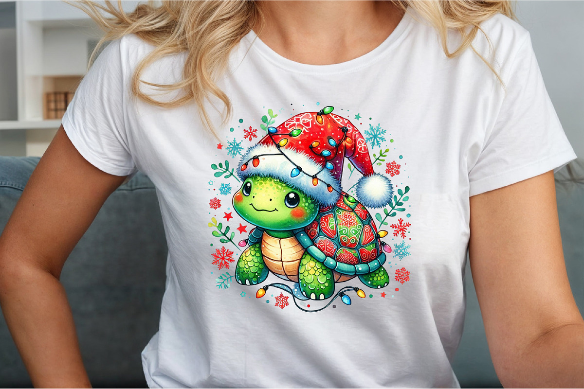 Christmas Turtle Sublimation PNG, an Illustration by Sublimation Artist (Photo 4 of 9)