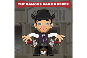 Cartoon Character In Wild West Robber