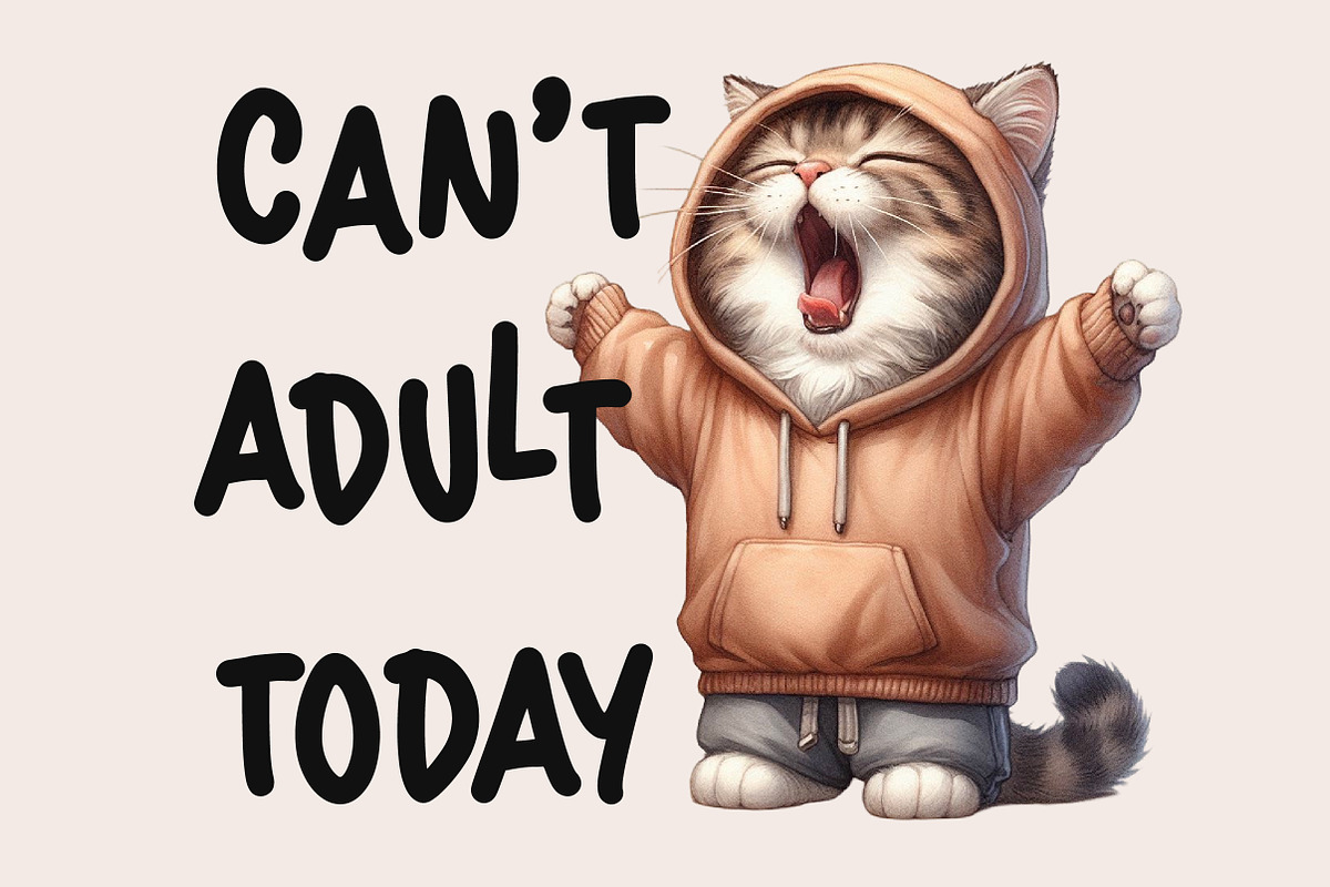 Funny Cat Sarcastic Sassy Bundle Png, an Illustration by Designworld (Photo 2 of 11)