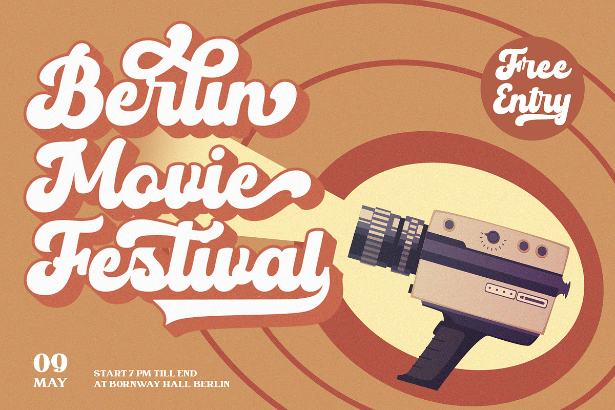 Vintage Round, a Script Font by Vintage Division (Photo 5 of 10)