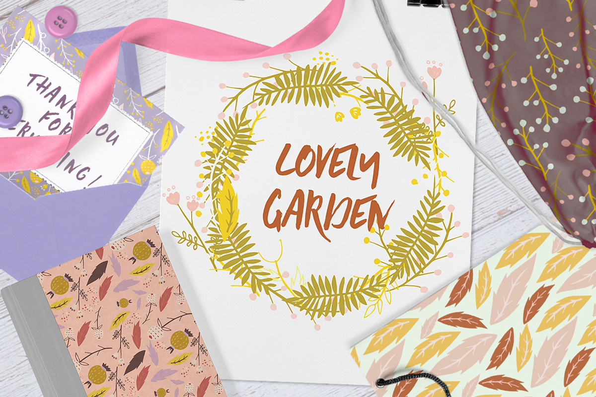 Lovely Garden-Elements & Patterns, a Pattern Graphic by JM_Graphics (Photo 1 of 5)