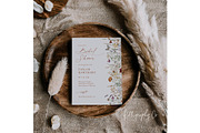 Pampas Wedding Card Template Mockup, a Mockup by Kelligraphy Co. (Thumbnail 2 of 2)