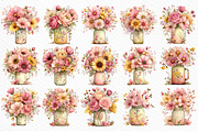 Watercolor Spring Mason Jar Clipart, an Illustration by Craft Nest (Thumbnail 6 of 12)