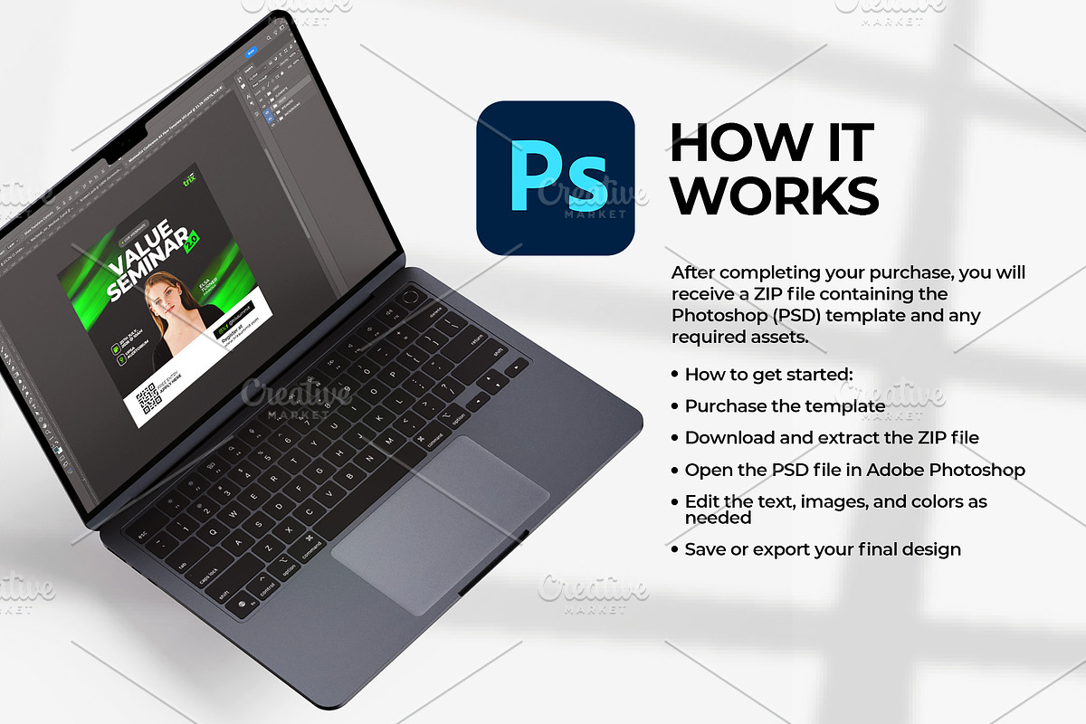 Seminar Digital Flyer | Canva & PSD, a Social Media Template by Vintage Impressions (Photo 5 of 6)