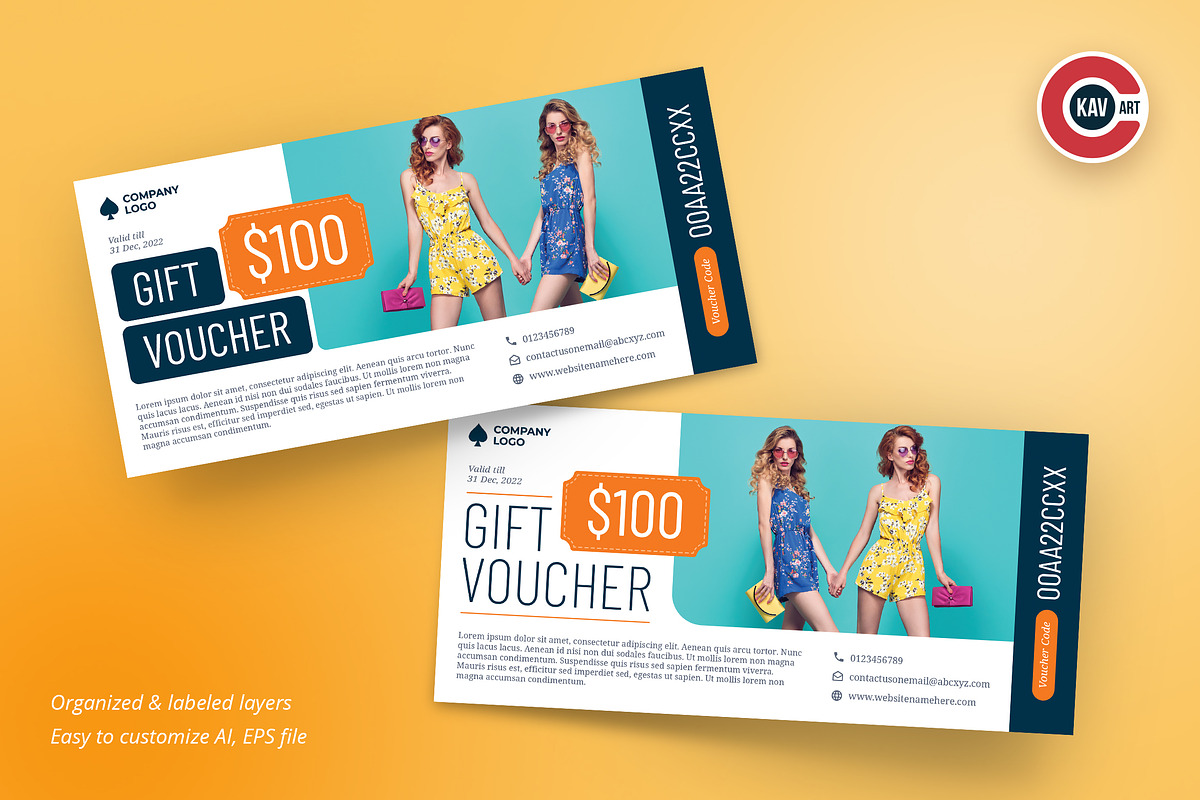 Gift Voucher Design Template, a Social Media Template by C-Kav (Photo 1 of 3)