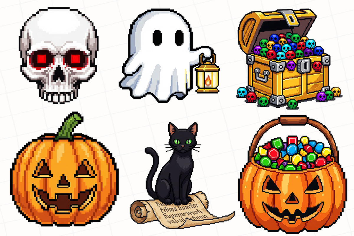 Pixel Art Halloween Sublimation, an Illustration by OK Design (Photo 5 of 5)