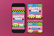 Pink Quirky Birthday Bash Flyer Set, a Flyer Template by graphicook (Thumbnail 3 of 3)